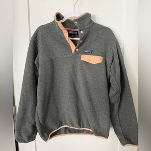 Patagonia Gray Synchilla Fleece with Peach Trim